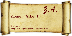 Zieger Albert névjegykártya
